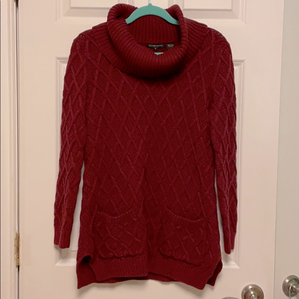 Jeanne Pierre Cable Knit Turtleneck Sweater